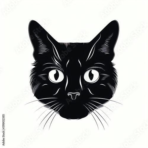 cat silhouette, isolated vector illustration on white background for logo, graphic design, advertising, and marketing. generative ai