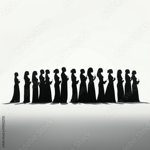 choir singers silhouette - isolated vector illustration on dark background for logo, graphic design, advertising, and marketing. generative ai