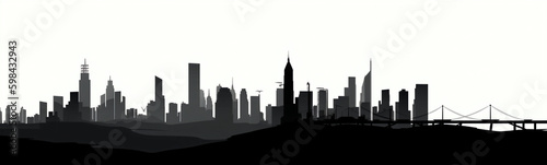 city silhouette - isolated vector illustration on dark background for logo, graphic design, advertising, and marketing. generative ai
