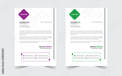 The Best And Most Exceptional, Wonderful Letterhead Design Template.  Modern Letterhead template. Flyer, Social Media, Email signature.

