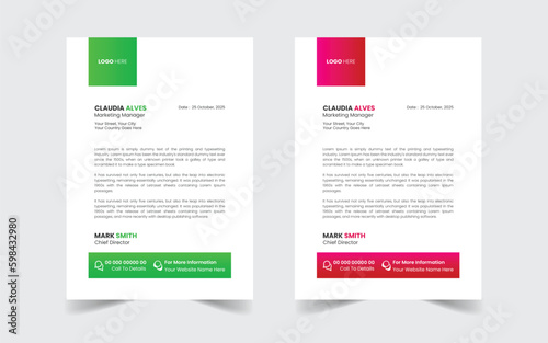The Best And Most Exceptional, Wonderful Letterhead Design Template.  Modern Letterhead template. Flyer, Social Media, Email signature.
