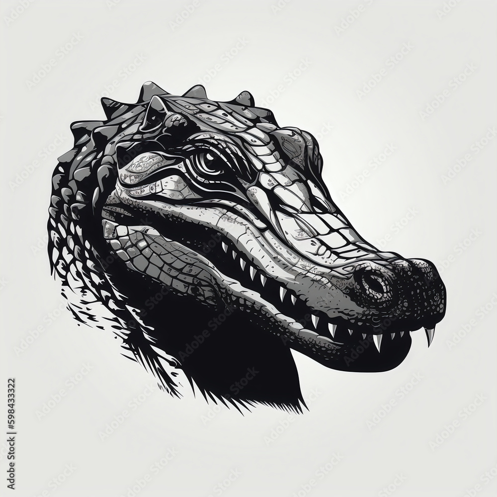 silhouette of crocodile isolated vector illustration on white background for animal logo, graphic icon, and modern home décor. perfect for wildlife and safari-themed designs. generative ai silhouette of crocodile isolated vector illustration on white background for animal logo, graphic icon, and modern home décor. perfect for wildlife and safari-themed designs. generative ai