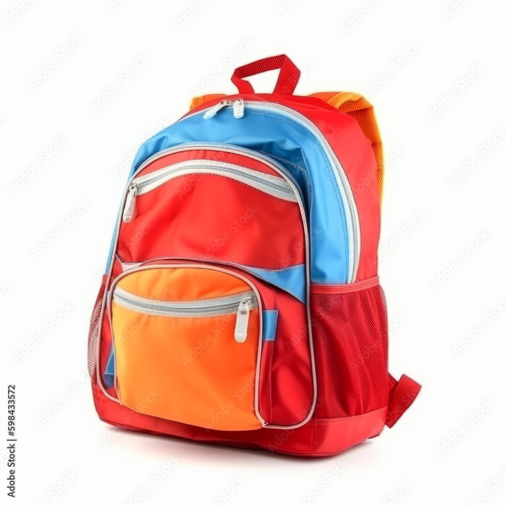 School backpack isolated. Illustration AI Generative.