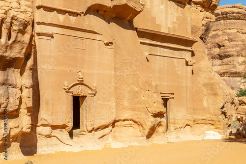 Jabal al banat complex of nabataean tombs, Madain Saleh,  Hegra, Al Ula, Saudi Arabia photo
