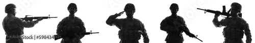 Many silhouettes of soldier...