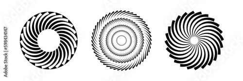 Set of Abstract Circular Rotation Design Elements.
