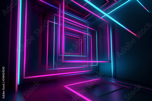 3d render, AI generated blue and pink abstract, neon background. futuristic wallpaper