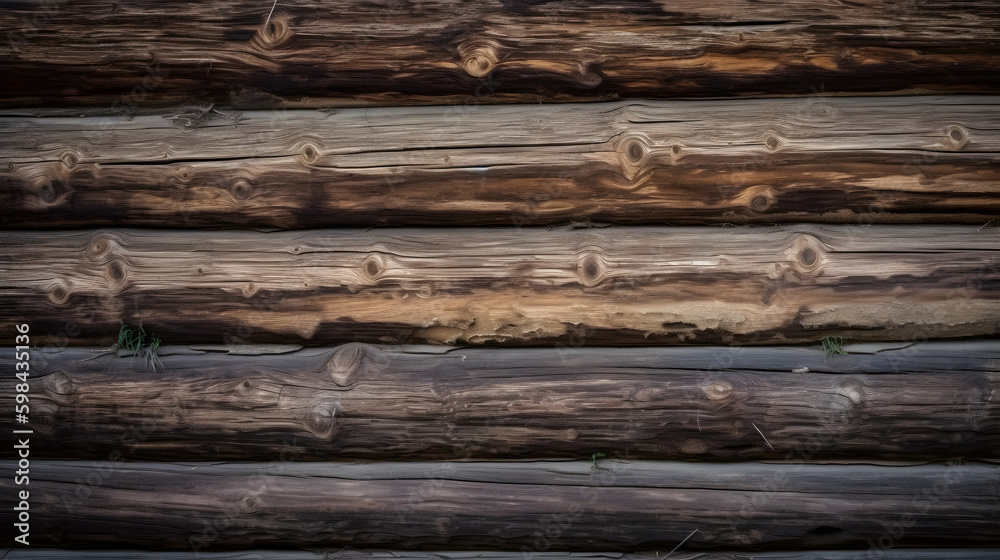 Wooden background. Old wooden wall of a rustic house with texture Wooden background. Old wooden wall of a rustic house with texture