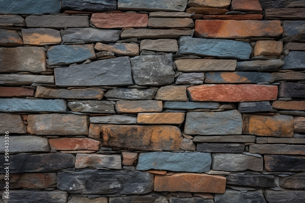 Fototapeta premium A close up of a stone wall made of rocks created with Generative AI technology