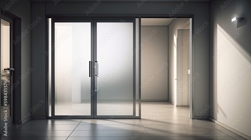 Aluminum modern entrance to a luxury house where the door is alsó remarkable. Generative AI Technology Aluminum modern entrance to a luxury house where the door is alsó remarkable. Generative AI Technology