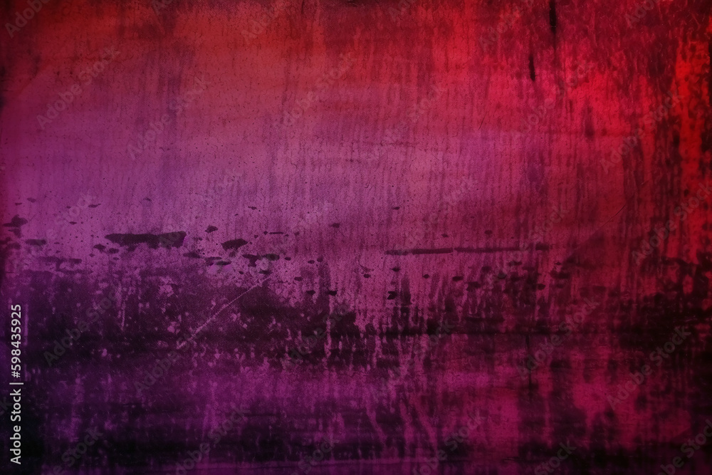 Aged effect overlay. Old film texture. Purple red gradient background with dust scratches. AI generative