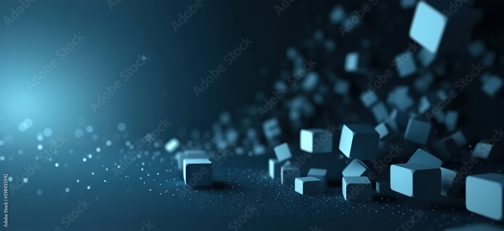 Modern digital abstract 3D background. Copy space. Based on Generative AI Modern digital abstract 3D background. Copy space. Based on Generative AI