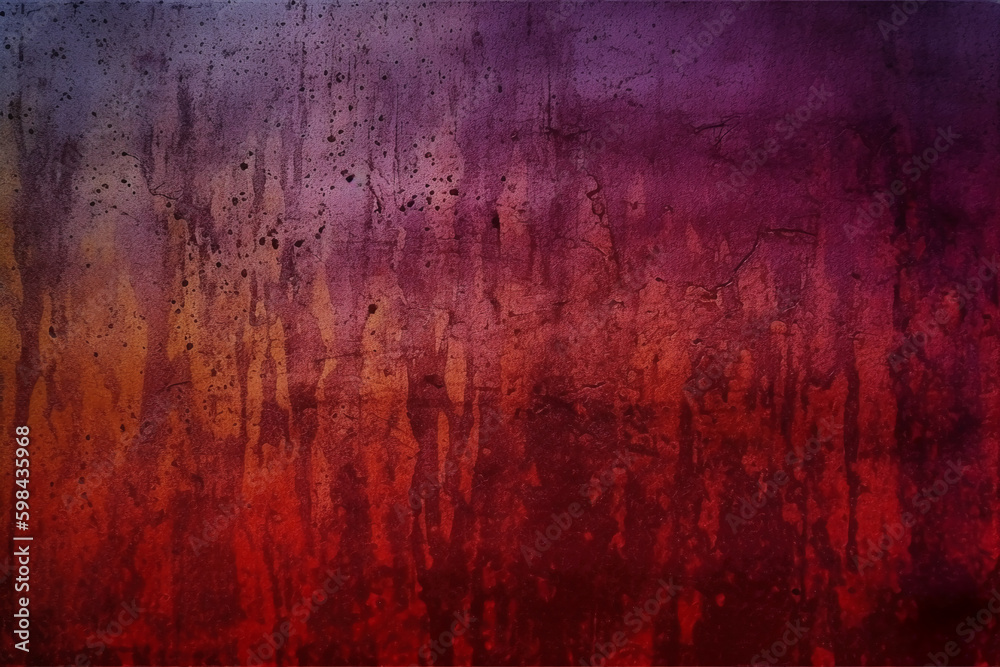 Aged effect overlay. Old film texture. Purple red gradient background with dust scratches. AI generative