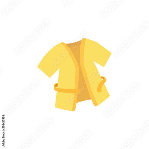 Children terry bathrobe for bathing flat vector illustration isolated.