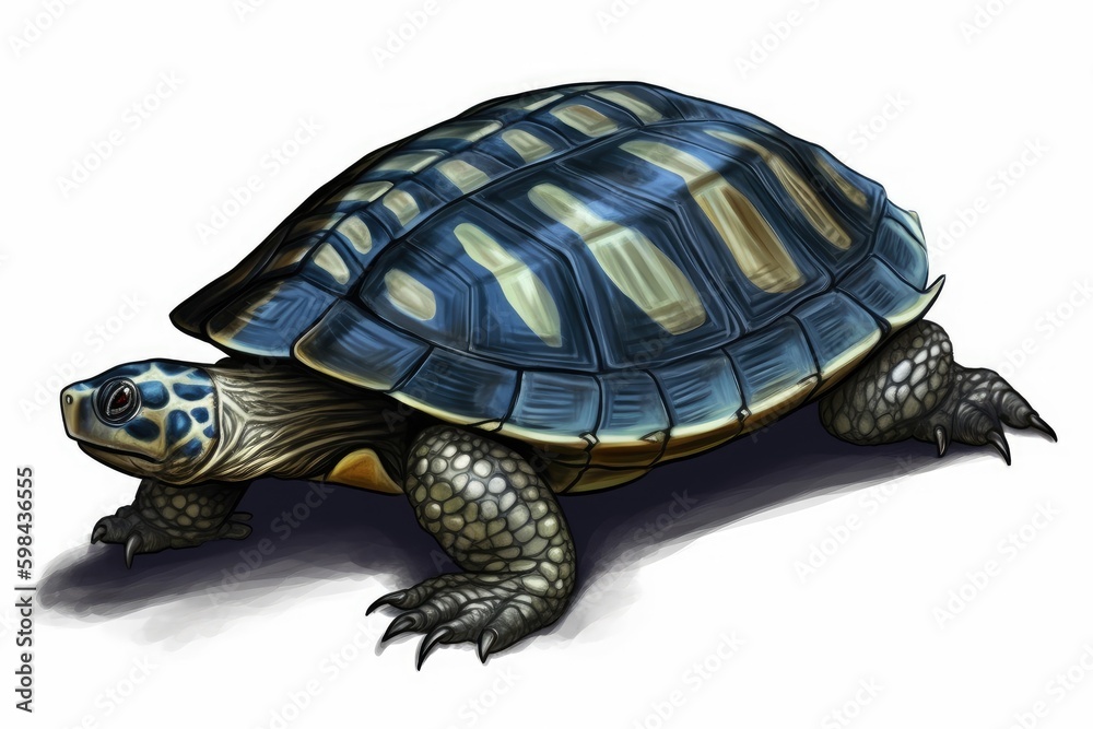 Fototapeta premium turtle on a plain white background. Generative AI