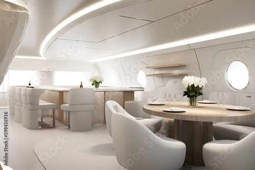futuristic modern private plane interior