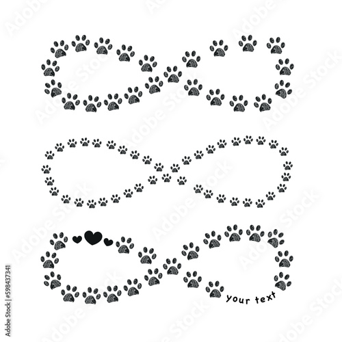 Paw prints animal love tattoo design infinity symbols Generative AI