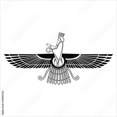 Slika na platnu Ahura Mazda Zoroastrian benevolent God Of Truth, Iranian religion