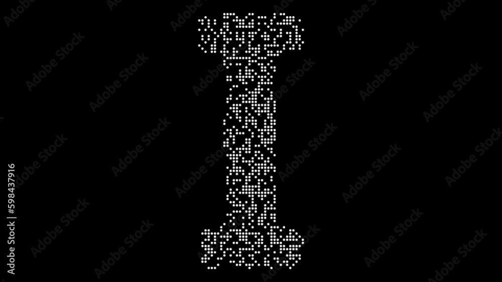 Twisting Digital Grid Alphabet Letter I Animation Twisting Digital Grid Alphabet Letter I Animation