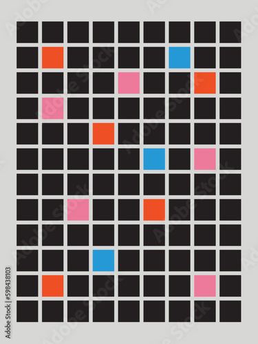 Bauhaus inspired vintage poster 1930's 1960's 1970's minimalist bold colourful design
