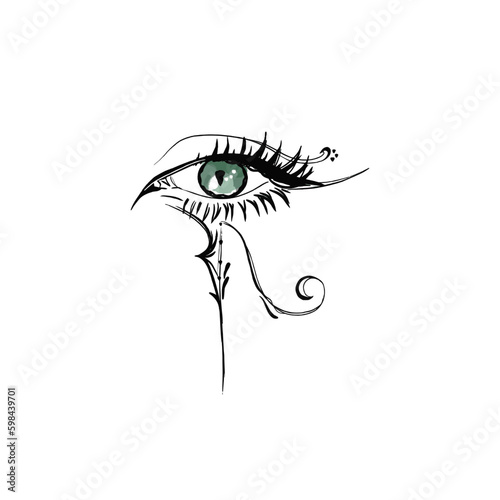 eye of the horus green color of an eye vector tattoo design