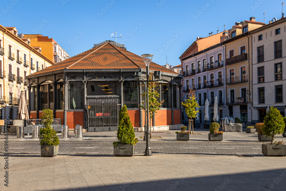 Outside view of the traditional Mercado del Val in Valladolid