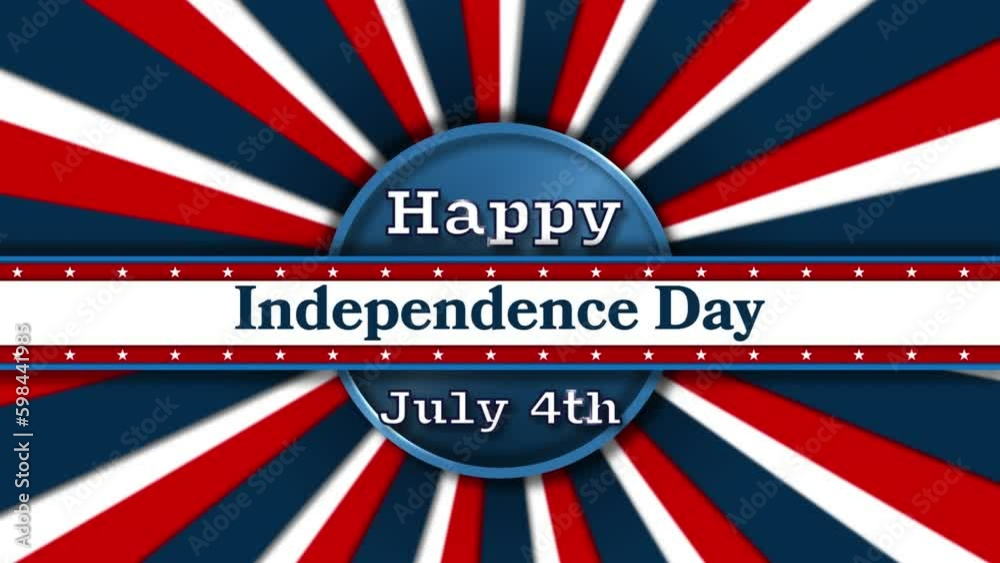 Animation of independence day text over american flag