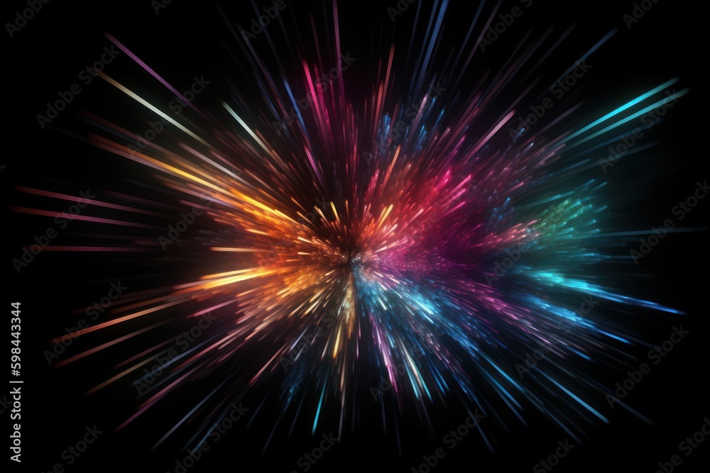 Sci-Fi Futuristic Starburst in Vibrant Colors, Generative AI Sci-Fi Futuristic Starburst in Vibrant Colors, Generative AI
