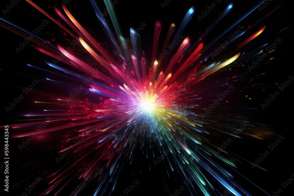 Sci-Fi Futuristic Starburst in Vibrant Colors, Generative AI Sci-Fi Futuristic Starburst in Vibrant Colors, Generative AI