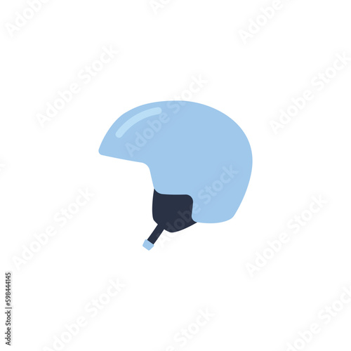 Blue helmet for skiing or snowboarding flat style