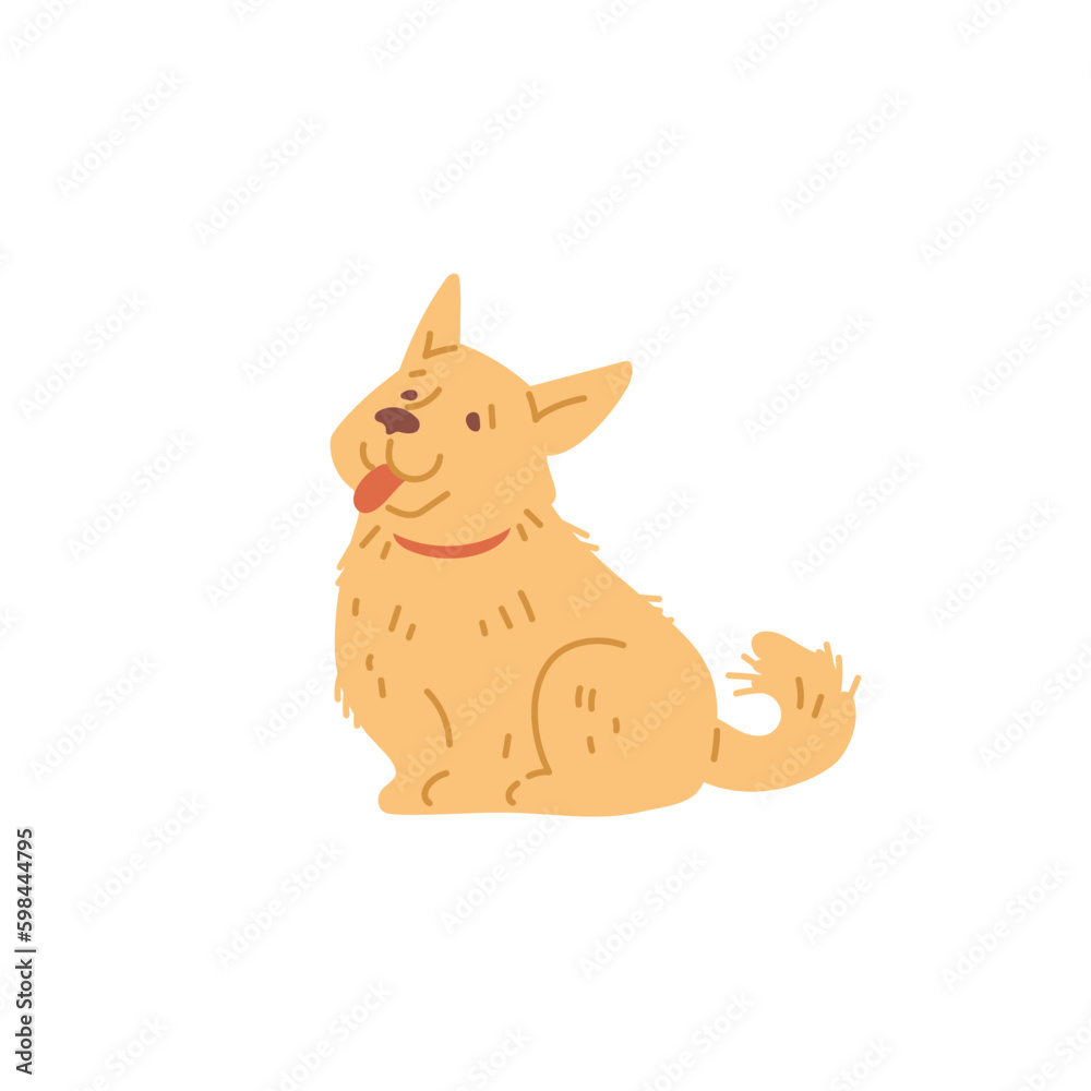 Portrait of funny adorable dog or puppy flat vector illustration isolated. Portrait of funny adorable dog or puppy flat vector illustration isolated.