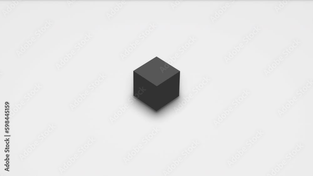 Abstract 3d render of disassembled and assembled cube shape in isometric view. Computer generated loop animation. 4K seamless animated background
