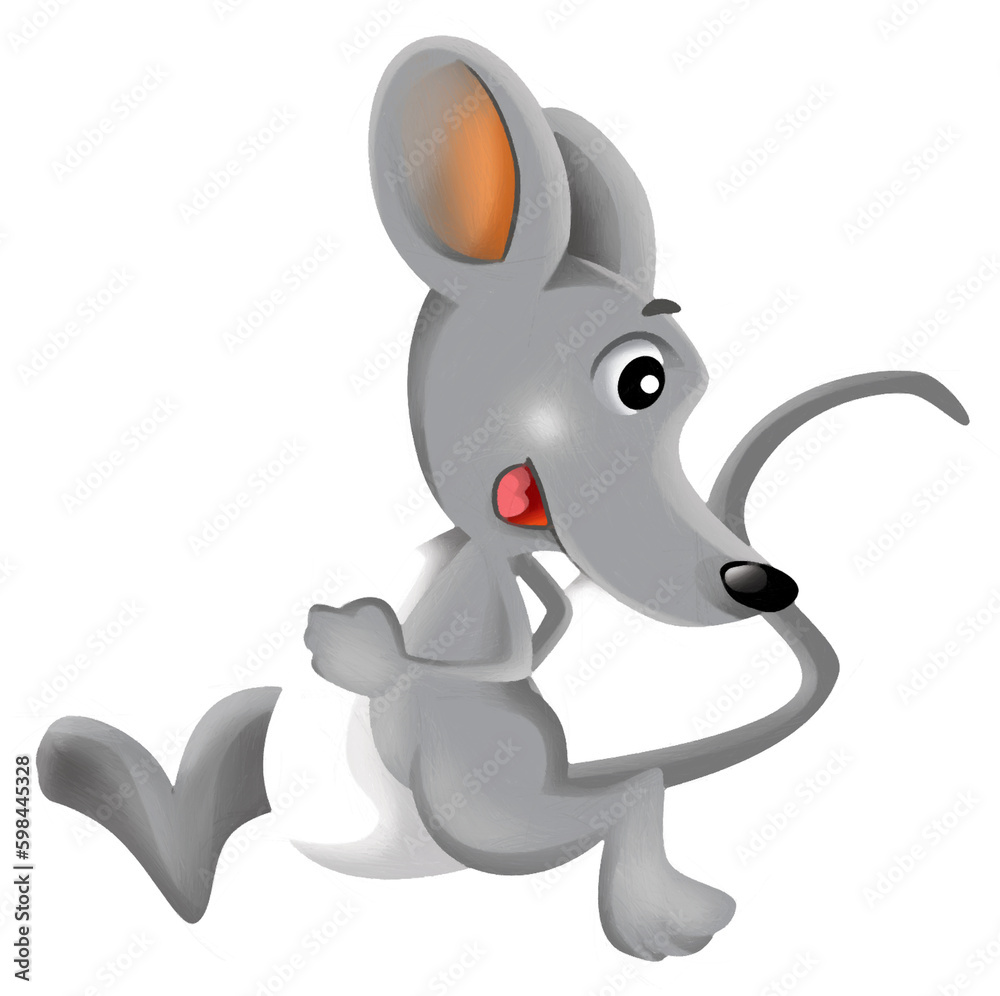 cartoon happy scene with cheerful smiling mouse on white background illustration for children artistic painting scene cartoon happy scene with cheerful smiling mouse on white background illustration for children artistic painting scene