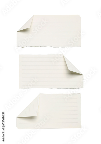 Three lined paper strips wi...