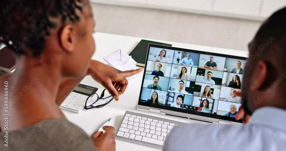Online Video Conference Meeting On Tablet