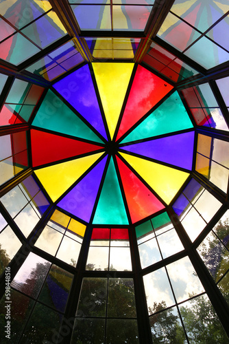 colored glass roof