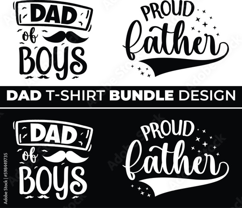 Happy Father's Day T-shirt Design Bundle Print Pro Vector.