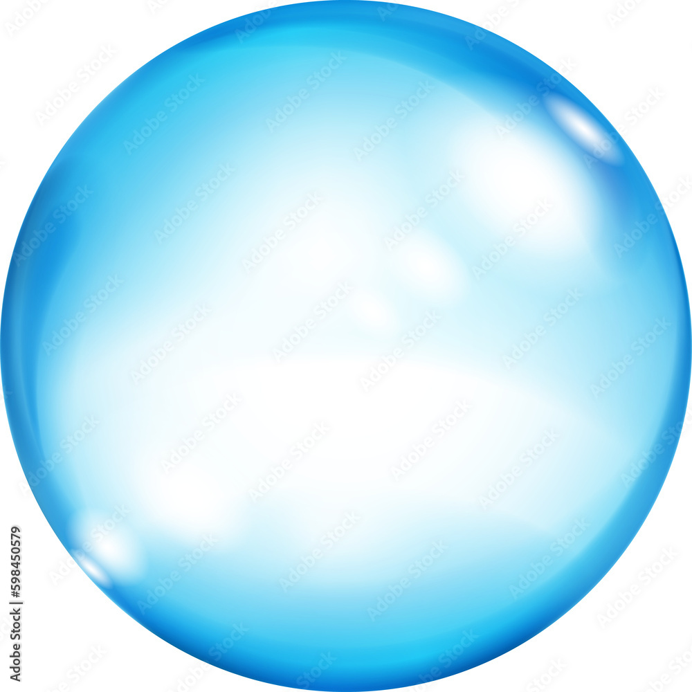Fotografie Big light blue sphere with glares