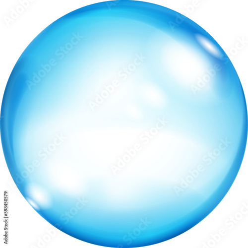 Big light blue sphere with glares