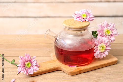 Herbal tea infusion in glas...