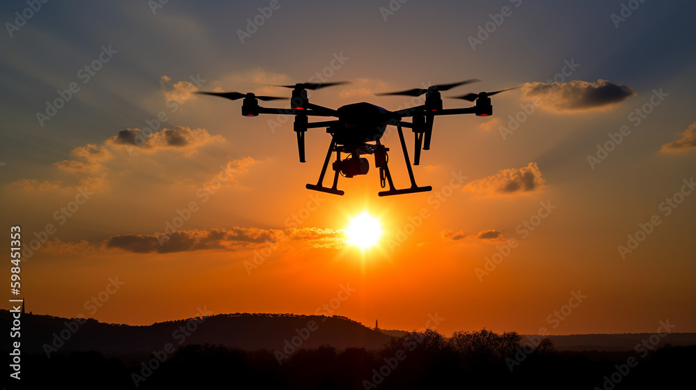 airplane at sunset drone airplane at sunset drone