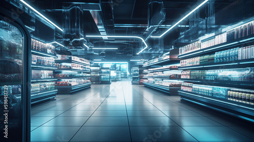 futuristic supermarket