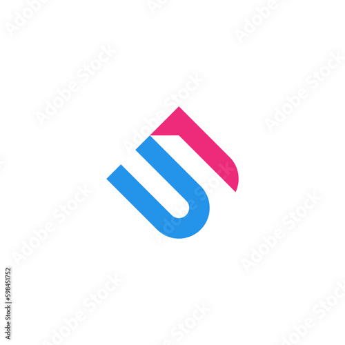 initial letter and number U5 logo vector