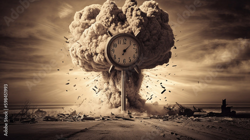old clock in the desert atomic bomb