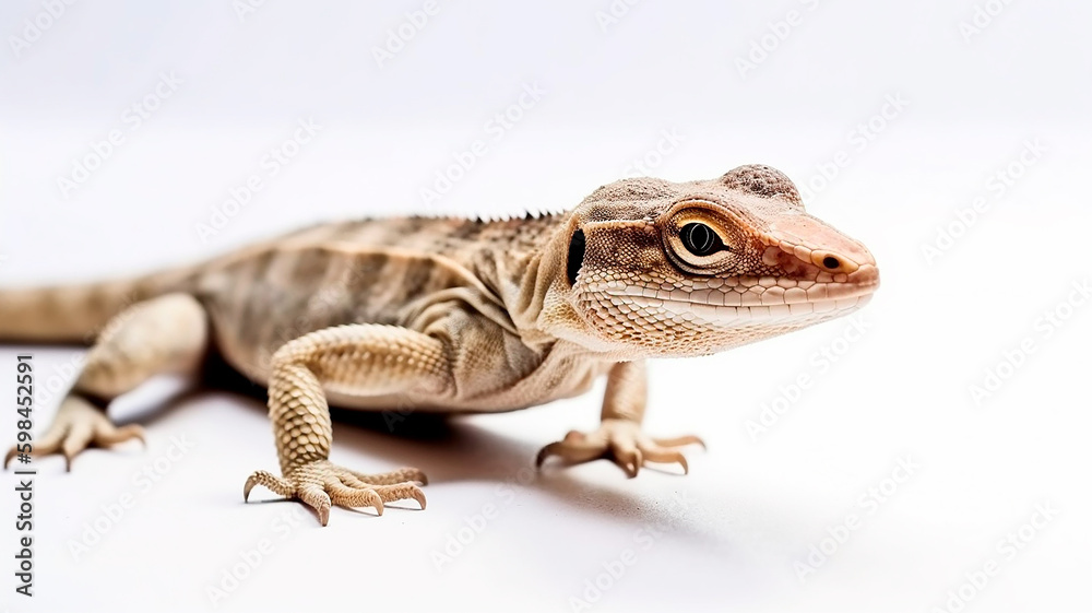 A lizard on a white background. Generative AI