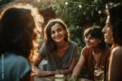 young adult woman outdoors ...