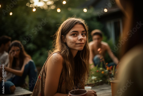 young adult woman or teenag...