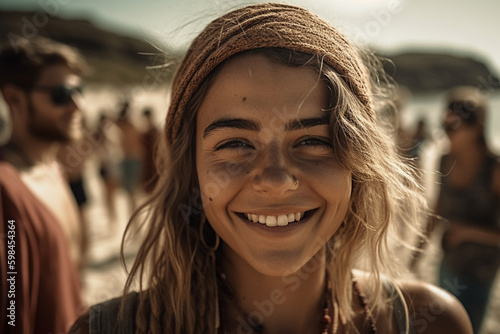 smile young adult woman on ...