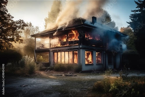 house on fire, house fire a...
