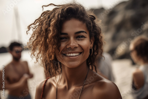 smile young adult woman on ...